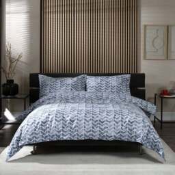 The Lyndon Company Chevron Super King Size Grey Duvet Set - Wilko - thumbnail 1