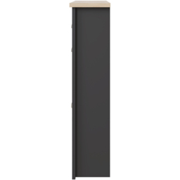 GFW Lancaster 2 Door 1 Drawer Black and Oak Shoe Cabinet - Size: 108 x 78 x 24cm - Wilko - thumbnail 6