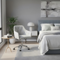 Alivio Grey Velvet Height Adjustable Swivel Tufted Office Chair with Wheels - Size: 90 x 56 x 41cm - Wilko - thumbnail 4