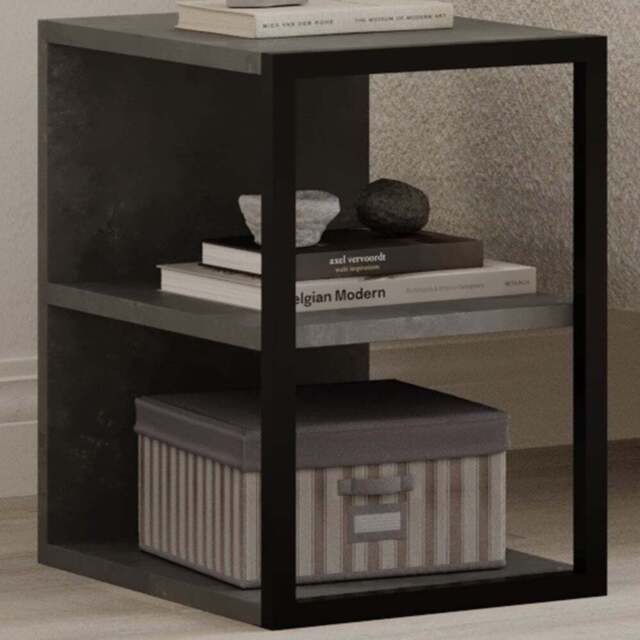 Decortie Echo 2 Shelf Retro Grey Minimalist Modern Side Table Set of 2 - Size: 45 x 30 x 42cm - Wilko - image 1
