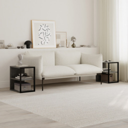 Decortie Echo 2 Shelf Retro Grey Minimalist Modern Side Table Set of 2 - Size: 45 x 30 x 42cm - Wilko - thumbnail 5