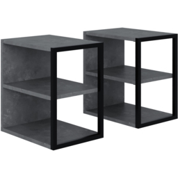 Decortie Echo 2 Shelf Retro Grey Minimalist Modern Side Table Set of 2 - Size: 45 x 30 x 42cm - Wilko - thumbnail 3