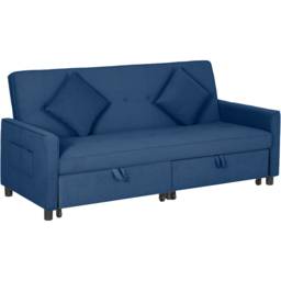 HOMCOM 3 Seater Blue L Shaped Reversible Pull Out Sofa Bed - Wilko - thumbnail 3