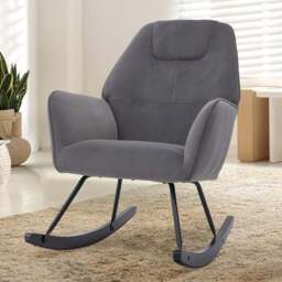 Living and Home Grey Cosy Nursery Rocking Chair - Size: Single - Wilko