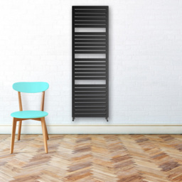 Terma Salisbury Metallic Black Heated Towel Rail 2708 BTU 1635 x 540mm - Size: 163.5 x 54 x 7.2cm - Wilko - thumbnail 6