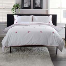 The Lyndon Company Filigree Hearts Double White Duvet Set - Wilko - thumbnail 1
