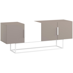Decortie Tontini 4 Door Mocha Grey and White TV Unit - Size: 55 x 140 x 37.5cm - Wilko - thumbnail 3