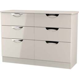 Crowndale Camden 6 Drawer Kashmir Gloss Wide Chest of Drawers Ready Assembled - Kashmir Gloss & Kashmir - Wilko - thumbnail 4