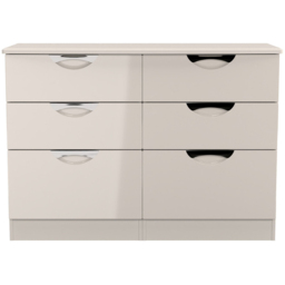 Crowndale Camden 6 Drawer Kashmir Gloss Wide Chest of Drawers Ready Assembled - Kashmir Gloss & Kashmir - Wilko - thumbnail 3