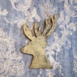 Shatchi Golden Deer Wooden Hanging Christmas Decoration 26cm - Size: 25 x 15 x 10cm - Brown - Wilko - thumbnail 5