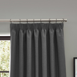 furn. Dawn Charcoal Blackout Pencil Pleat Curtains 229 x 137cm - Size: W 229 x D 137cm - Grey - Wilko - thumbnail 3