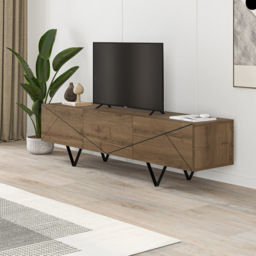 Decortie Jakomen 3 Door Dark Oak Effect Modern TV Unit - Size: 42.8 x 160 x 37cm - Brown - Wilko - thumbnail 5