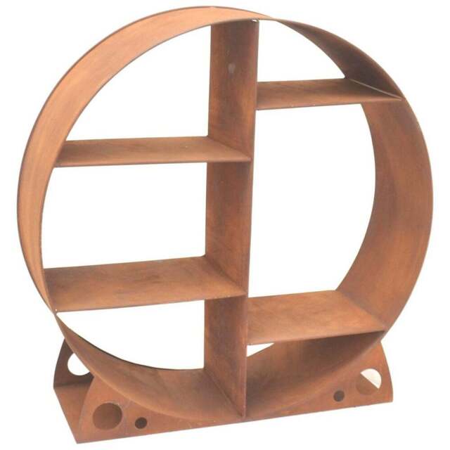 Inspirational Gifting Rustic Round Steel Log Holder 60cm - Size: 60 x 60 x 20cm - Brown - Wilko - image 1