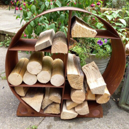 Inspirational Gifting Rustic Round Steel Log Holder 60cm - Size: 60 x 60 x 20cm - Brown - Wilko - thumbnail 5