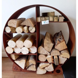 Inspirational Gifting Rustic Round Steel Log Holder 60cm - Size: 60 x 60 x 20cm - Brown - Wilko - thumbnail 3
