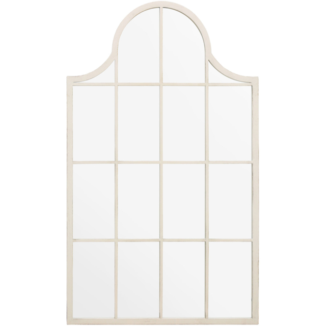 MirrorOutlet The Arcus White Framed Arched Garden Wall Mirror 104 x 62cm - Size: 104 x 62 x 3cm - Wilko - image 1