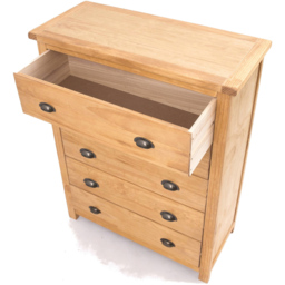 Cabinet Bits Lugo 5 Drawer Brown Brass Cup Handle Chest of Drawers - Wilko - thumbnail 6