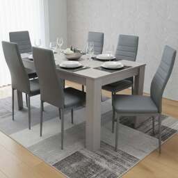 Portland Kosy Koala 6 Seater Modern Dining Set Grey - Wilko - thumbnail 1