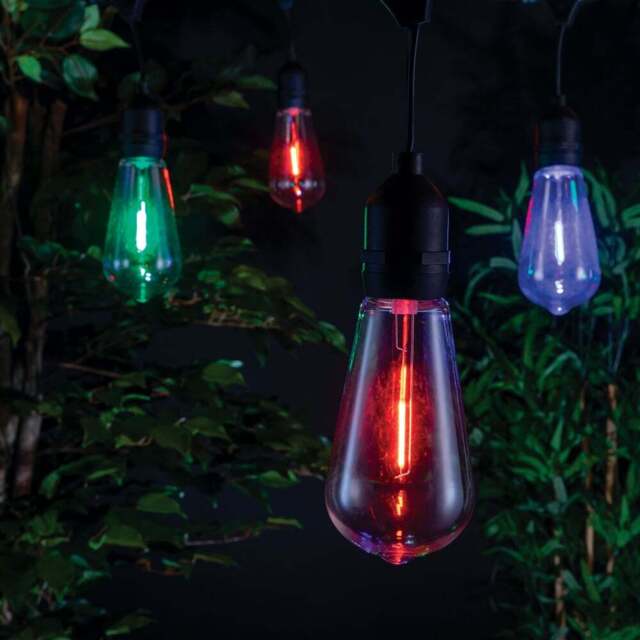 TCP ST64 E27 RGB Colour Changing LED Festoon Lights 10m - Size: 14.2 x 1000 x 6.4cm - Multi - Wilko - image 1