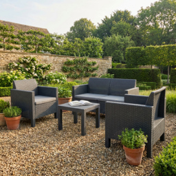 Matilde Conversation 4 Seater Black Rattan Patio Lounge Set - Wilko - thumbnail 3
