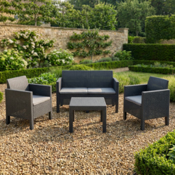 Matilde Conversation 4 Seater Black Rattan Patio Lounge Set - Wilko - thumbnail 6