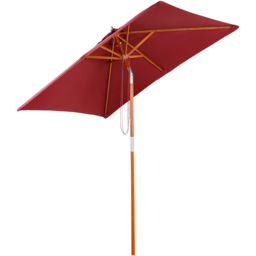 Outsunny Wine Red Tilting Parasol 2 x 1.5m - Size: 2m - Wilko