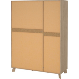 Furniture To Go Ikast 3 Door 2 Drawer White and Brown Mirror Wardrobe - Size: 3 Door, 2 Drawer - Wilko - thumbnail 6