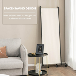Costway 4 Panel White Folding Room Divider with Wheels - Size: 104 x 12 x 12cm - Wilko - thumbnail 5