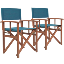 Charles Bentley Eucalyptus Pair Director Chairs Teal - Size: H85 x W55 x D54cm - Green - Wilko - thumbnail 3