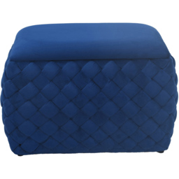 Artemis Home Plumeo Dark Blue Velvet Storage Ottoman - Size: 45 x 65 x 43cm - Wilko - thumbnail 5