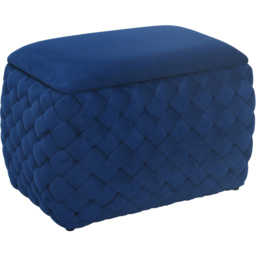 Artemis Home Plumeo Dark Blue Velvet Storage Ottoman - Size: 45 x 65 x 43cm - Wilko - thumbnail 4