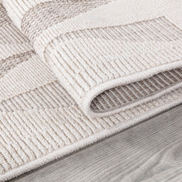 Ohio Geometric Indoor Outdoor Rug - Neutral/120cm - Wilko - thumbnail 4