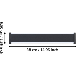 EGLO Neviano LED Black Outdoor Wall Light - Size: 6.5 x 5 x 38cm - Wilko - thumbnail 5