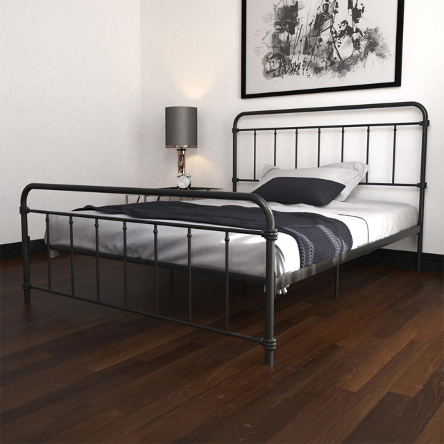 Dorel Wallace King Size Black Metal Bed Frame - Wilko - image 1