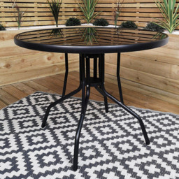 Samuel Alexander 2 Seater Round Outdoor Recliner Dining Set Black - Wilko - thumbnail 5