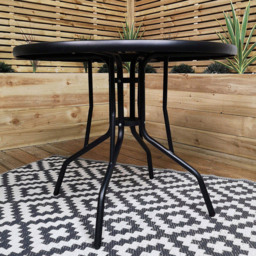Samuel Alexander 2 Seater Round Outdoor Recliner Dining Set Black - Wilko - thumbnail 4