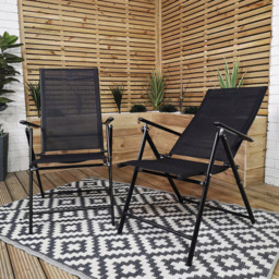 Samuel Alexander 2 Seater Round Outdoor Recliner Dining Set Black - Wilko - thumbnail 7