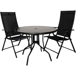 Samuel Alexander 2 Seater Round Outdoor Recliner Dining Set Black - Wilko - thumbnail 3
