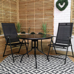 Samuel Alexander 2 Seater Round Outdoor Recliner Dining Set Black - Wilko