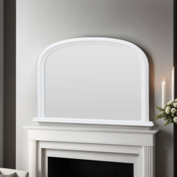 Yearn White Contemporary Arched Overmantle Mirror 77 x 112cm - Wilko - thumbnail 4