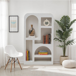 IH Design Udaipur 6 Shelf White Tall Bookcase - Size: 5 Shelf - Wilko - thumbnail 5