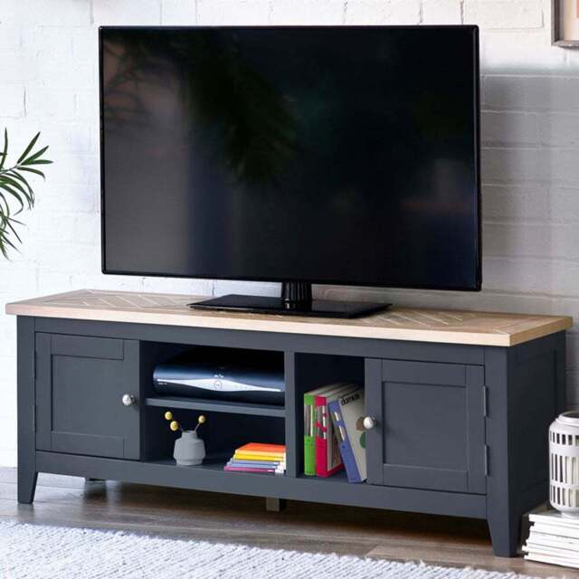 Julian Bowen 2 Door 3 Shelf Bordeaux Dark Grey TV Unit - Size: 40 x 150 x 62cm - Wilko - image 1