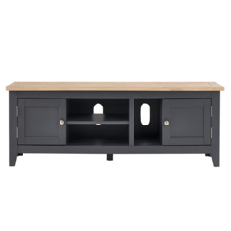 Julian Bowen 2 Door 3 Shelf Bordeaux Dark Grey TV Unit - Size: 40 x 150 x 62cm - Wilko - thumbnail 4