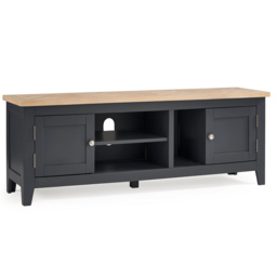 Julian Bowen 2 Door 3 Shelf Bordeaux Dark Grey TV Unit - Size: 40 x 150 x 62cm - Wilko - thumbnail 3