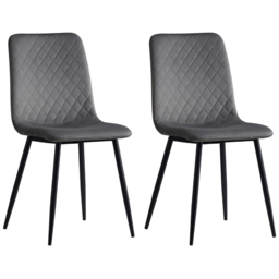 Lexi Set of 2 Grey Velvet Fabric Dining Chairs - MCC - Wilko - thumbnail 5