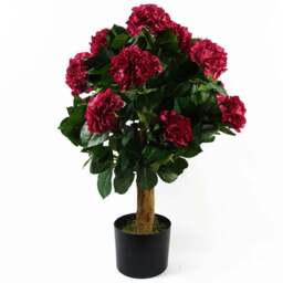 Leaf Pink Blush Hydrangea Artificial Plant in Pot 75cm - Size: 75 x 50 x 50cm - Green - Wilko