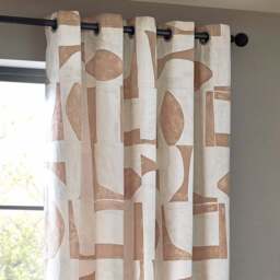 Hoem Carro Clay Abstract Eyelet Curtains 229 x 137cm - Size: W 229 x D 137cm - Pink - Wilko - thumbnail 5