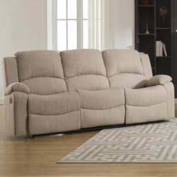 Marldon 3 Seater Beige Electric Recliner Sofa - Cream - Artemis Home - Wilko