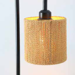 Living and Home Black Cylindrical Shade Floor Lamp - Size: 158 x 22 x 22cm - Wilko - thumbnail 7