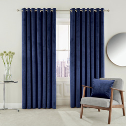 Helena Springfield Escala Lined Electric Blue Curtains 168 x 229cm - Size: W 168 x D 229cm - Wilko - thumbnail 4